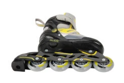 Amigo 2-in-1 Inlineskates En Schaatsen Junior Zwart/geel -Beter Kinderspeelgoed amigo skates 2 in 1 slide junior polypropyleen zwart geel mt 30 33 6 526218 20210722164042