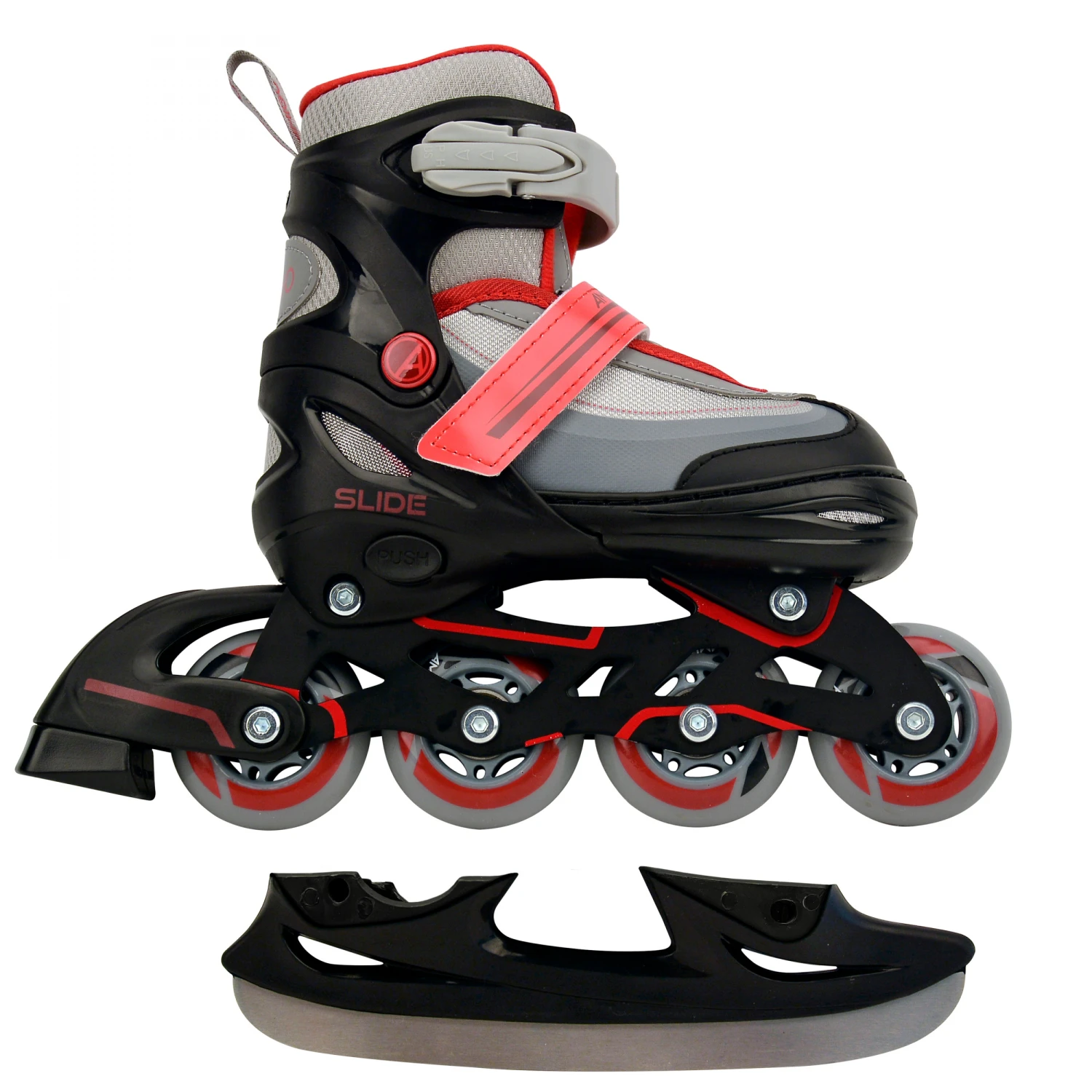 Amigo 2-in-1 Inlineskates En Schaatsen Junior Zwart/rood 3 Amigo 2-in-1 Inlineskates En Schaatsen Junior Zwart/rood