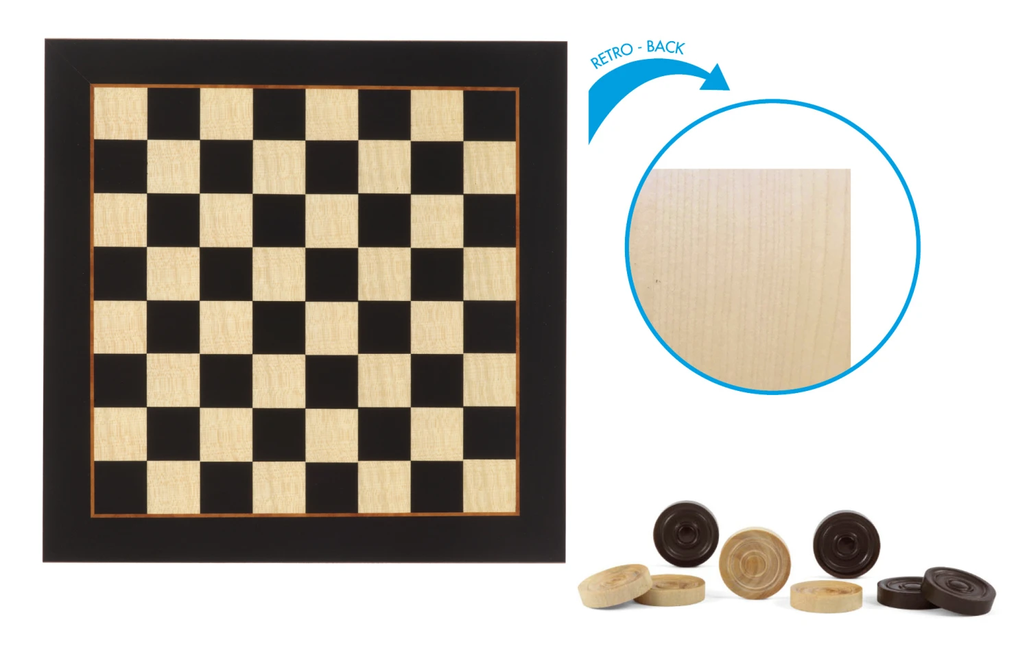 Damspel 29,5 X 29,5 Cm Hout Zwart/beige 41-delig