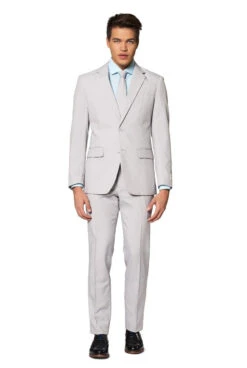 Opposuits Verkleedpak Groovy Grey Heren Polyester Grijs