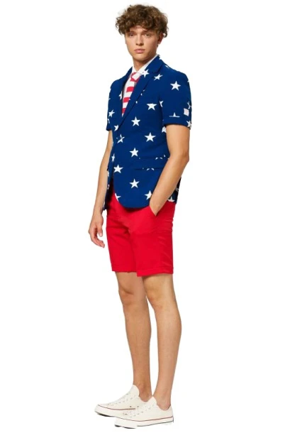Opposuits Verkleedpak Zomer Stars And Stripes Heren Polyester - Afbeelding 3