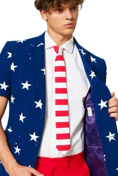 Opposuits Verkleedpak Zomer Stars And Stripes Heren Polyester - Afbeelding 6