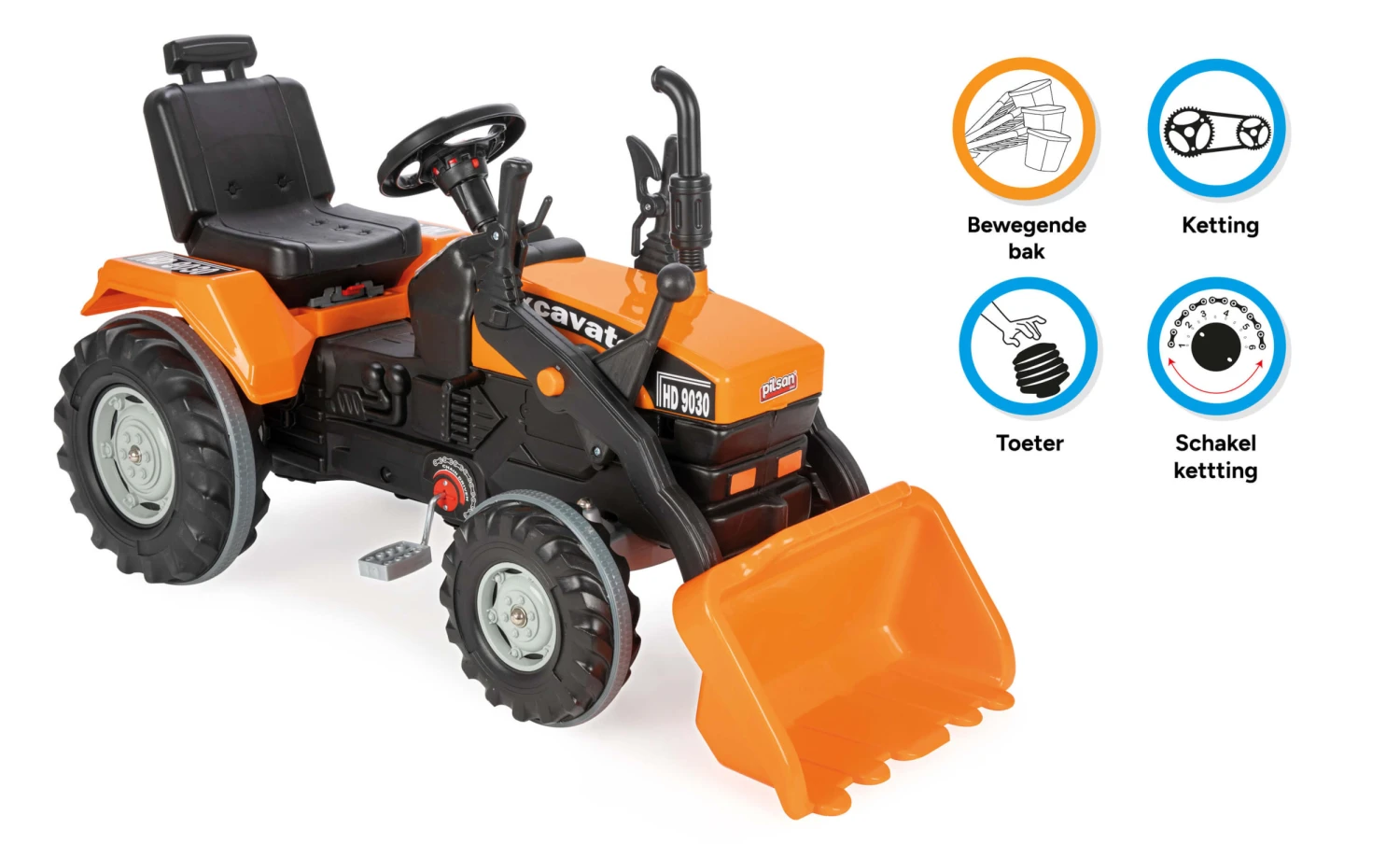 Super HD 9030 Traptractor Met Voorlader Oranje/zwart - Afbeelding 2