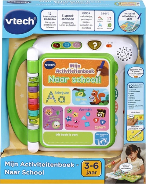 VTech Kinderboek Mijn Activiteitenboek - Naar School Groen 2-delig - Afbeelding 3