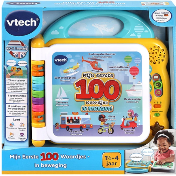 VTech Kinderboek Mijn Eerste 100 Woordjes - In Beweging Geel - Afbeelding 2